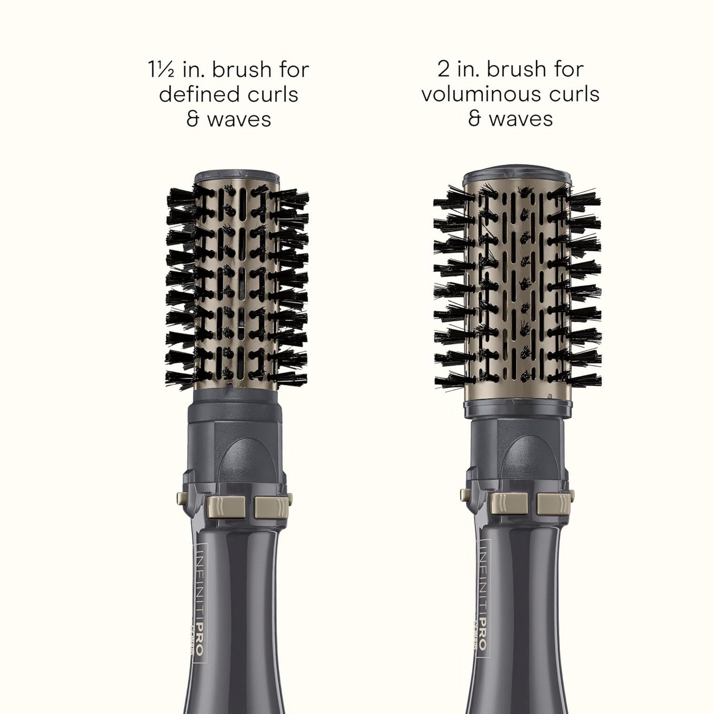Peine redondo rotador para el cabello Infiniti Pro Spin Air, con aire caliente, 2 pulgadas, color oscuro, de Conair, Estilizador rotativo, giro de aire, paquete doble, Negro