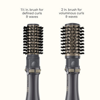 Peine redondo rotador para el cabello Infiniti Pro Spin Air, con aire caliente, 2 pulgadas, color oscuro, de Conair, Estilizador rotativo, giro de aire, paquete doble, Negro