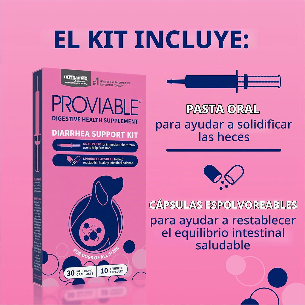 Nutramax Proviable Probióticos para Perros, Kit de Apoyo para la Di...