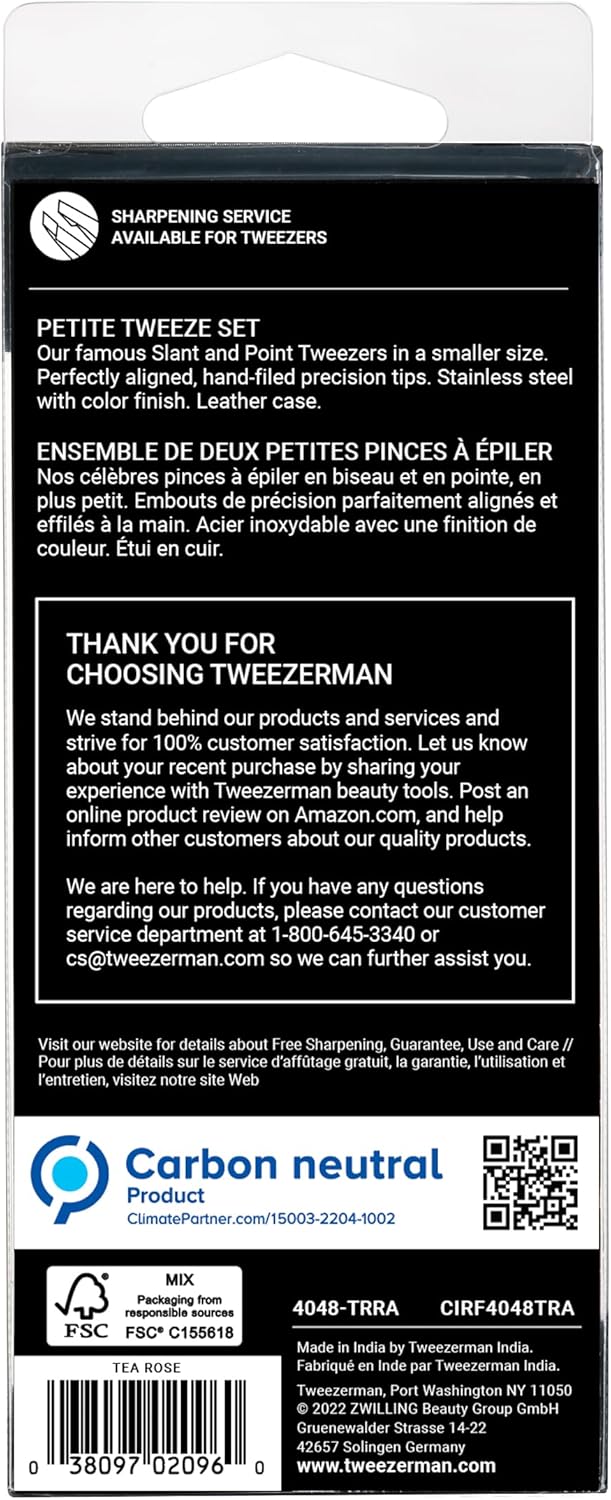 Tweezerman Exclusivo juego de pinzas pequeñas Tea Rose