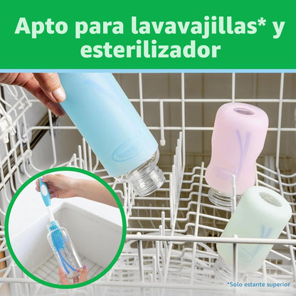 Dr. Brown's Anti-Colic Options+ - Biberón de vidrio estrecho co...