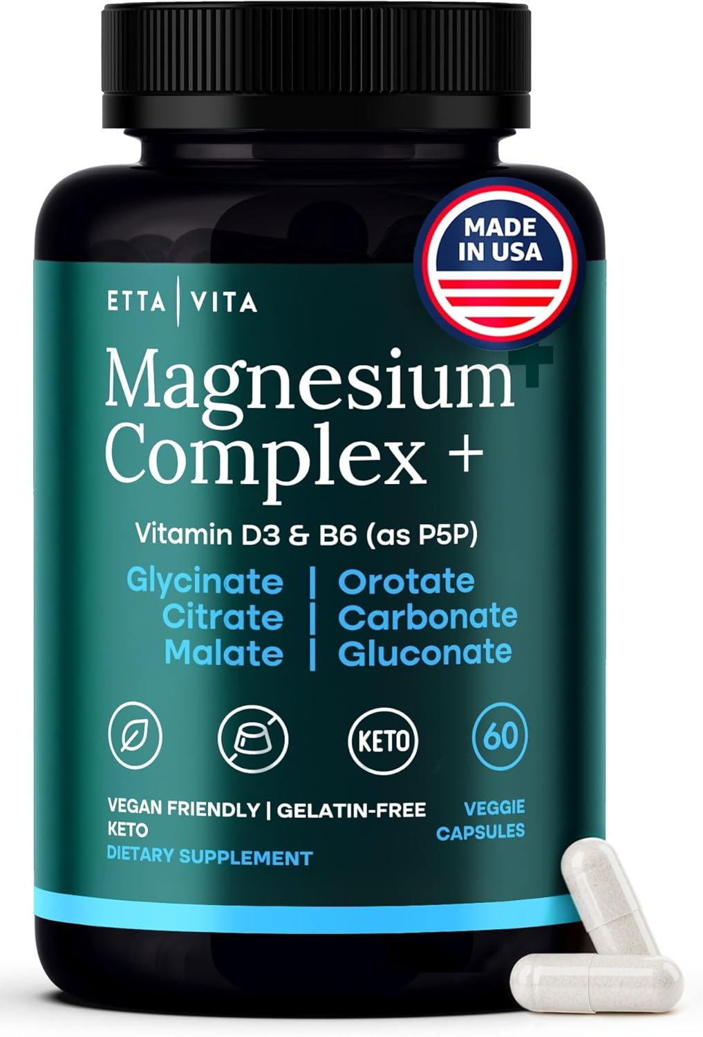 Complejo de glicinato de magnesio para mujeres y hombres \u2013 500...