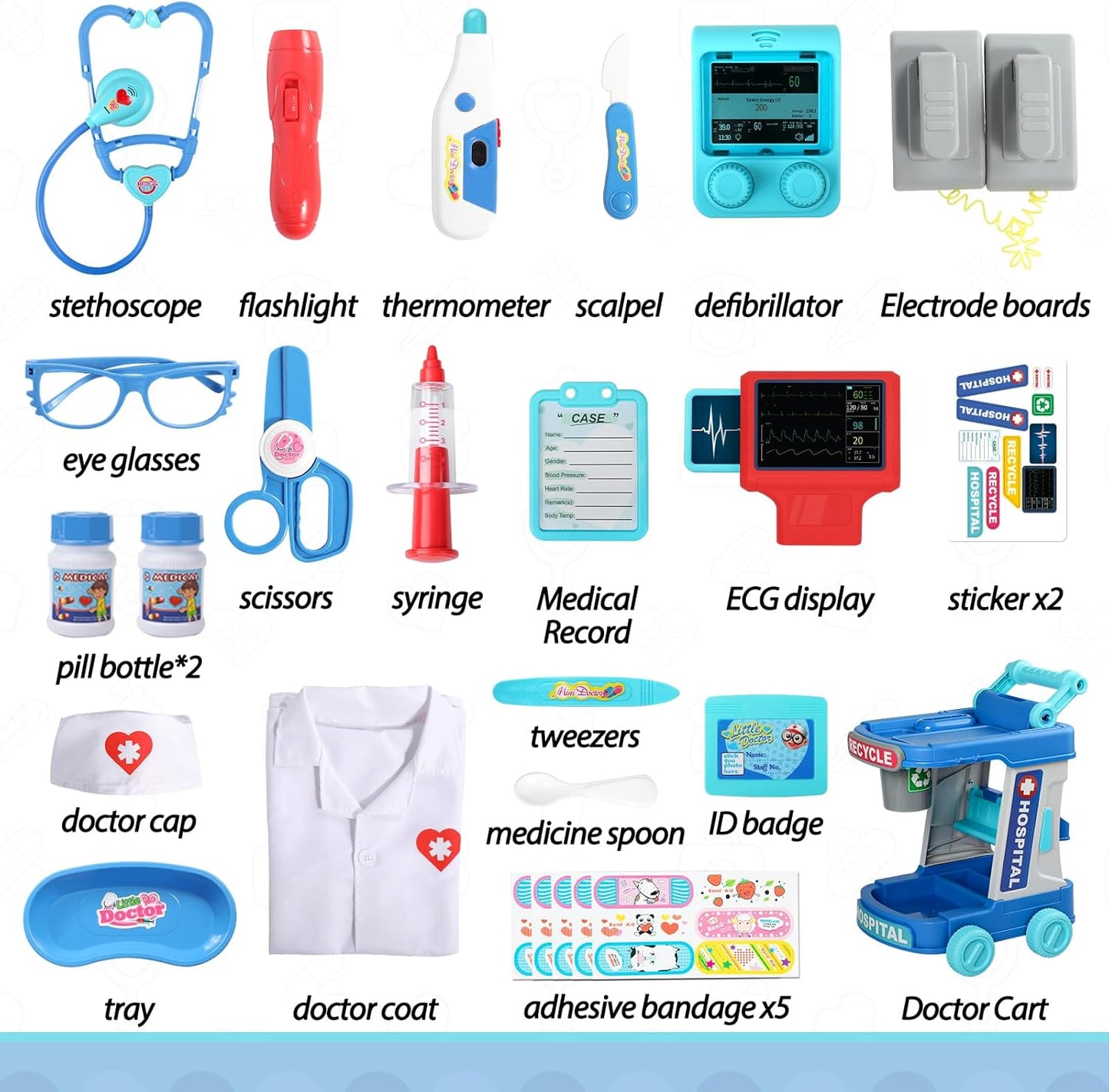 Liberry Kit de médico para niños pequeños de 2, 3, 4, 5 años, juego...