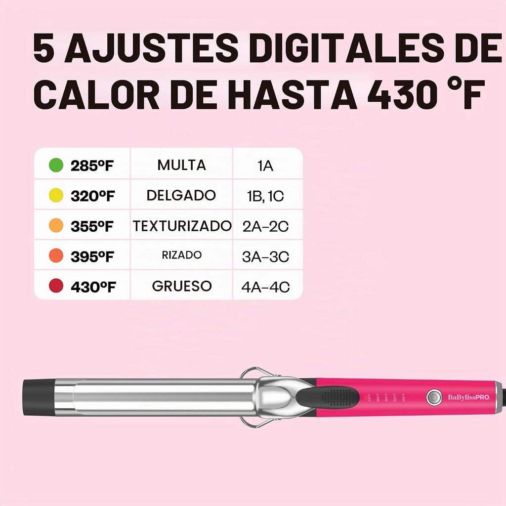BabylissPRO Rizador profesional Nano Titanium con barril extendido\...