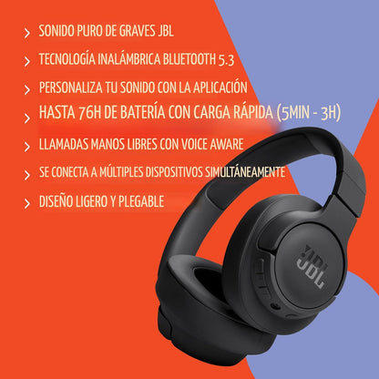 JBL Tune 720BT - Auriculares inalámbricos con cancelación de ruido,...