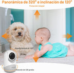 VTimes Monitor de bebé con cámara y audio, pantalla IPS de 3.2 pulg...