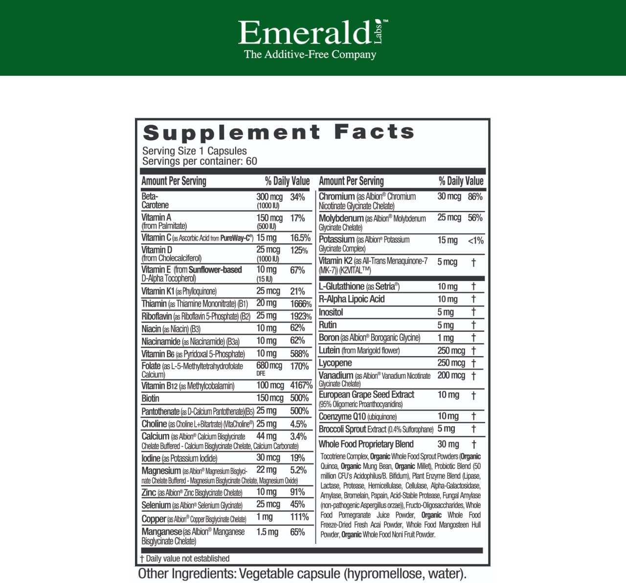 EMERALD LABS Multivitamínico 1-Diario para Mujeres 45+ - Multivitam...