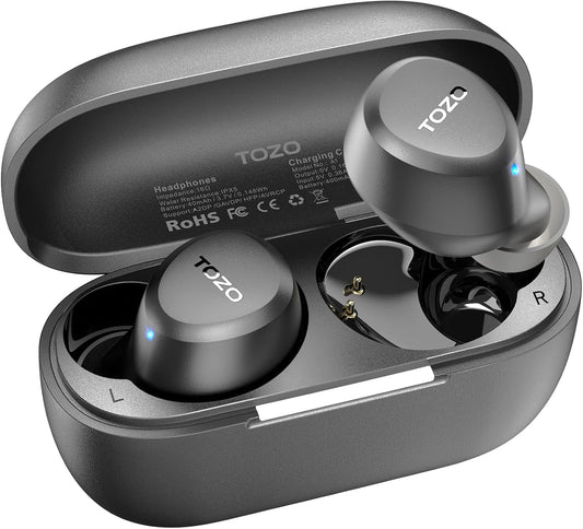 TOZO Auriculares inalámbricos A1 Bluetooth 5.3 de peso ligero en el...