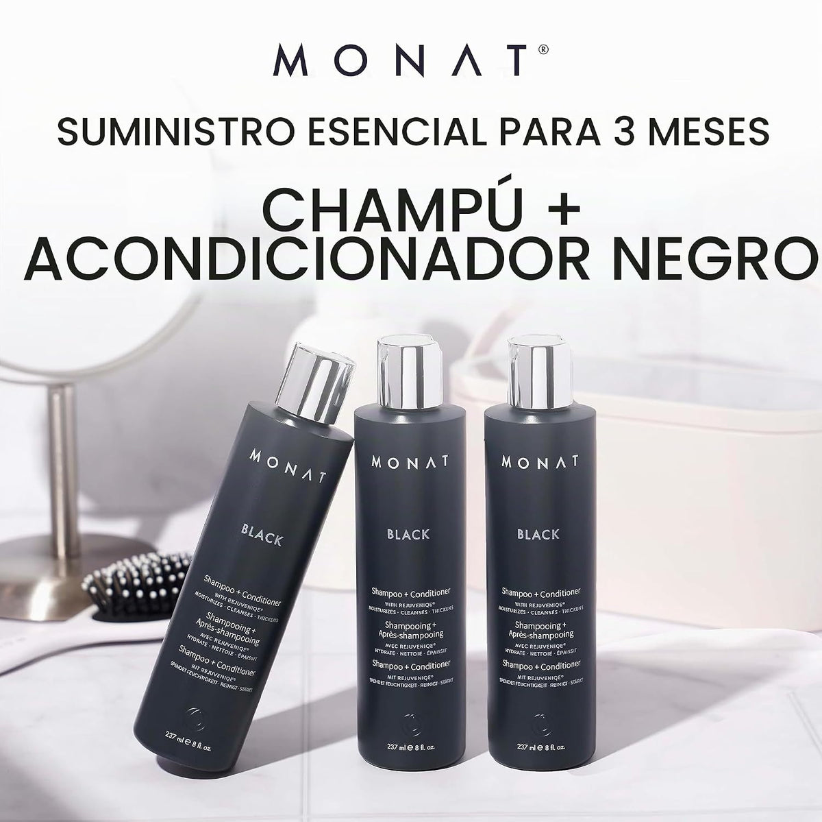MONAT Champú y acondicionador negro \u2013 Suministro de 3 meses \u...