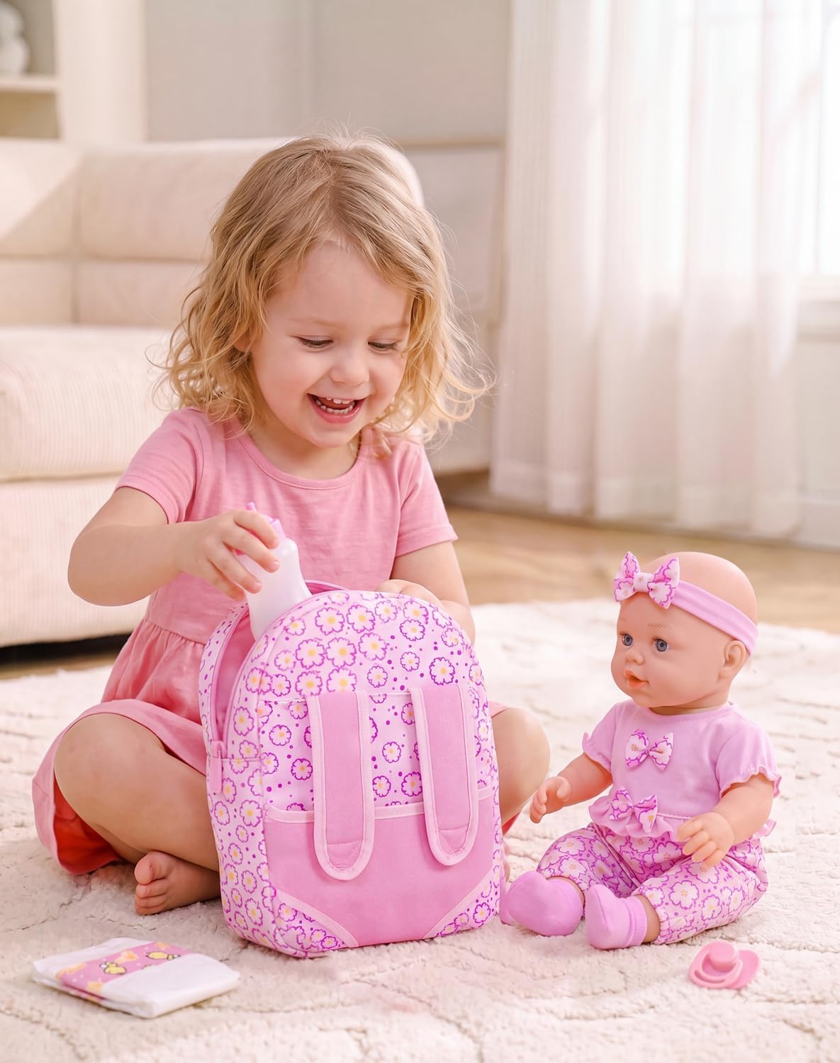UZIDBTO Muñecas de bebé de 12 pulgadas con mochila para guardar rop...