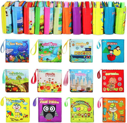 My First Soft Book, teytoy - Tela no tóxica para bebé, libros suaves arrugados para bebés, niños y niñas, juguetes educativos tempranos (paquete de 12)