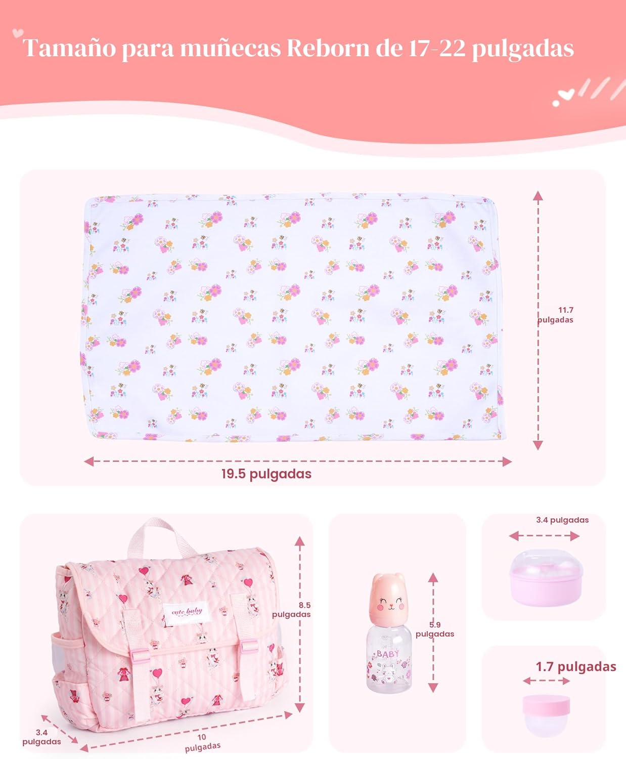 BABESIDE Juego de 10 piezas de accesorios para muñecas reborn para...