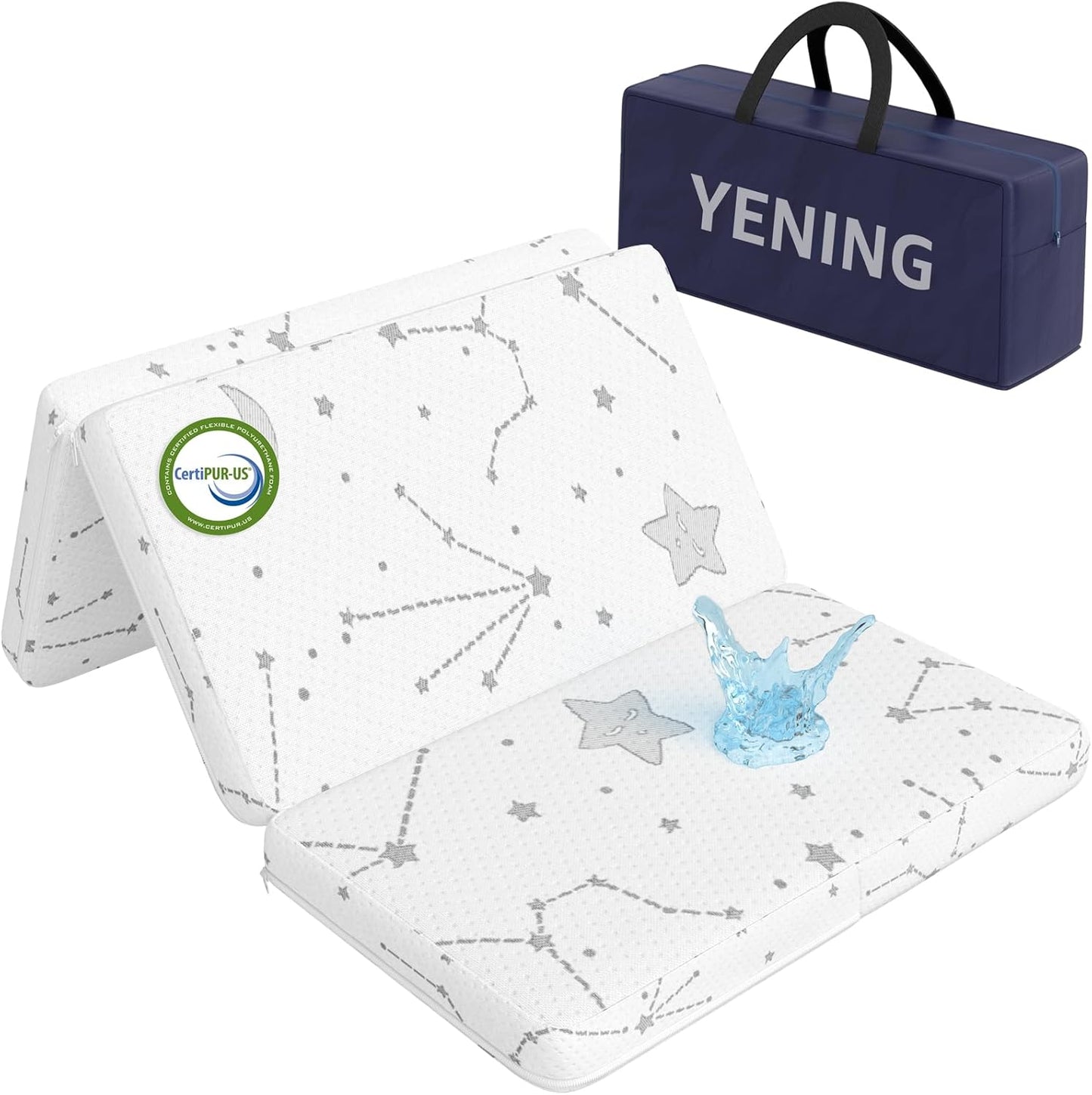 YENING Colchón plegable de 38 x 26 pulgadas, impermeable, para Pack...