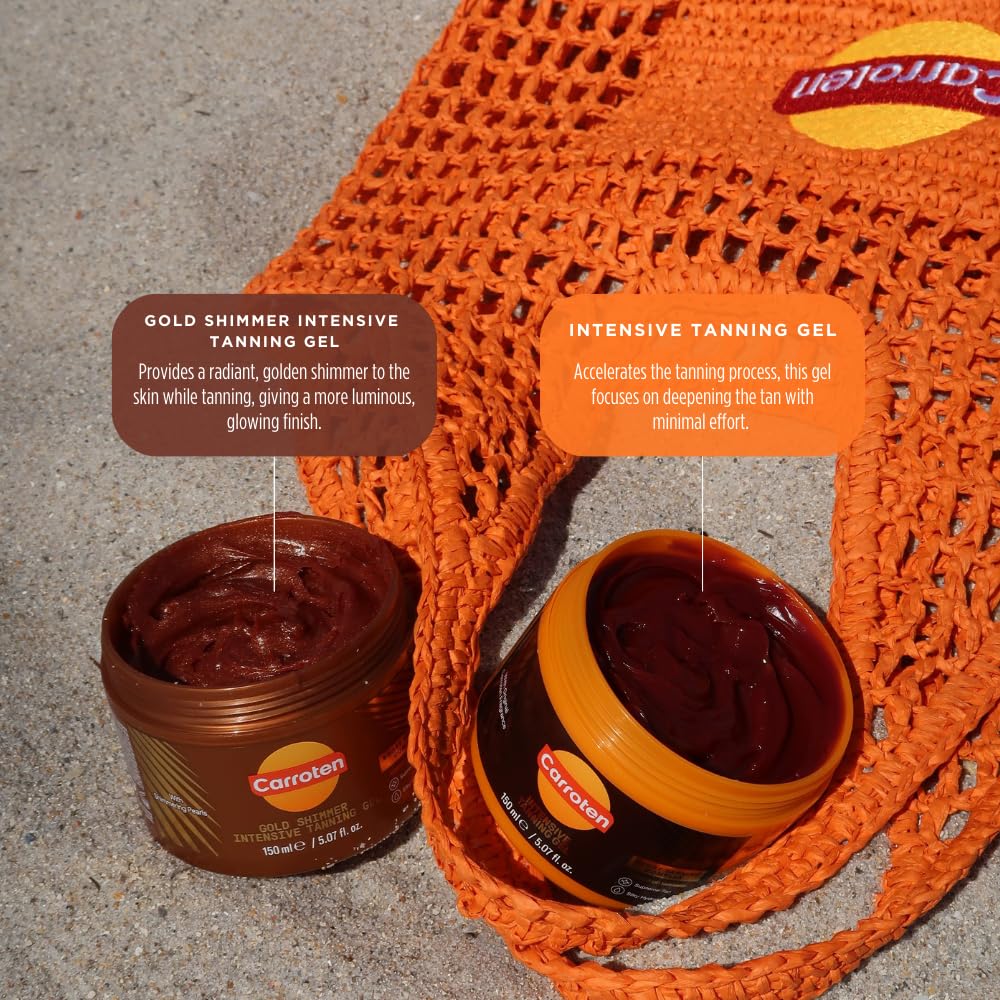 Gel de bronceado dorado brillante Carroten | Acelerador de broncead...