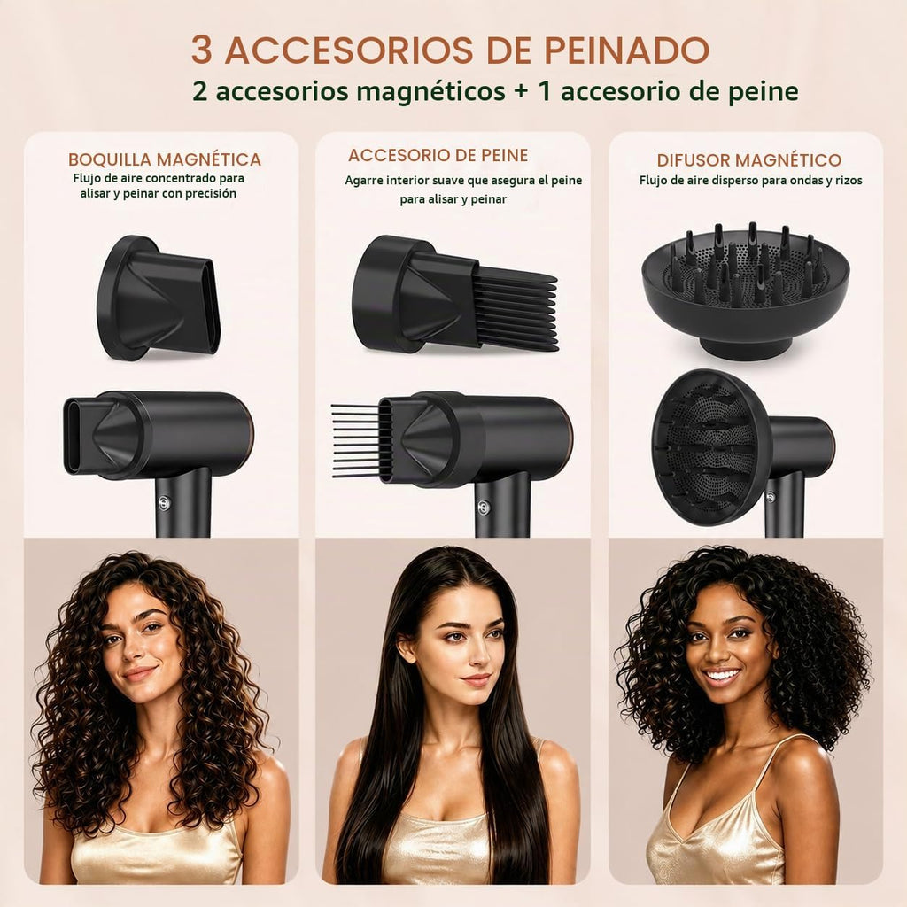 Secador de pelo iónico de alta velocidad Mythsight StyleVibe con 3...