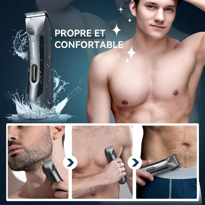 kensen Recortadora de vello corporal para hombres, recortadora de i...