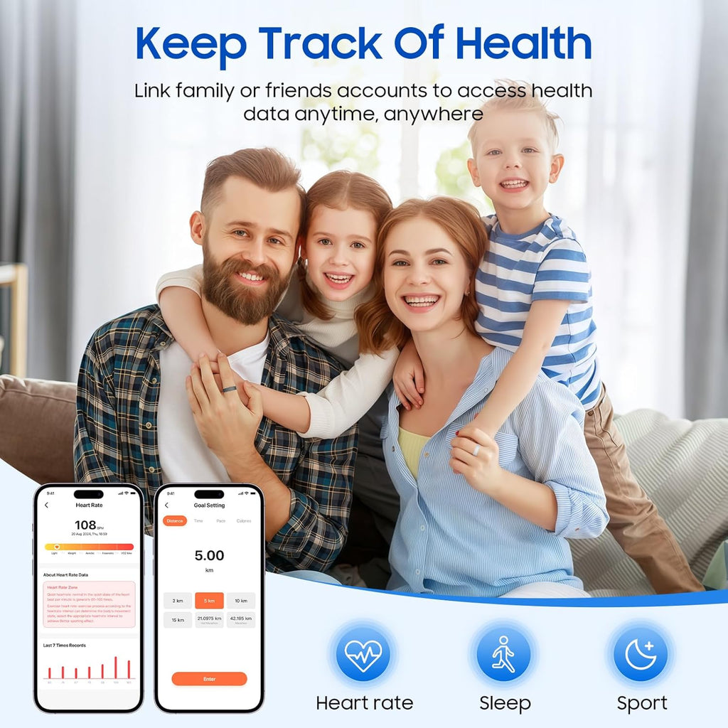 Smart Health Ring Fitness Tracker con monitoreo de estrés y sueño,...