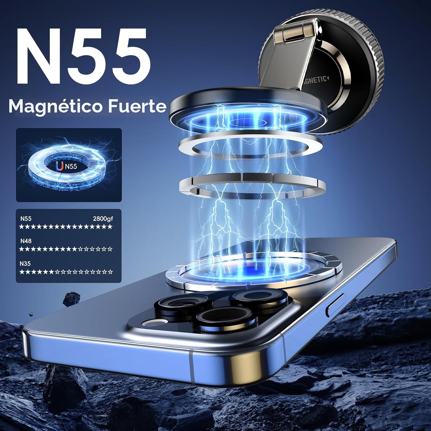 Soporte Magnético para Teléfono de Coche 2026 Modelo Resistente Aju...