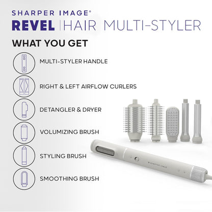 Sharper Image Revel 6 en 1 multiestilizador, cepillo iónico para se...