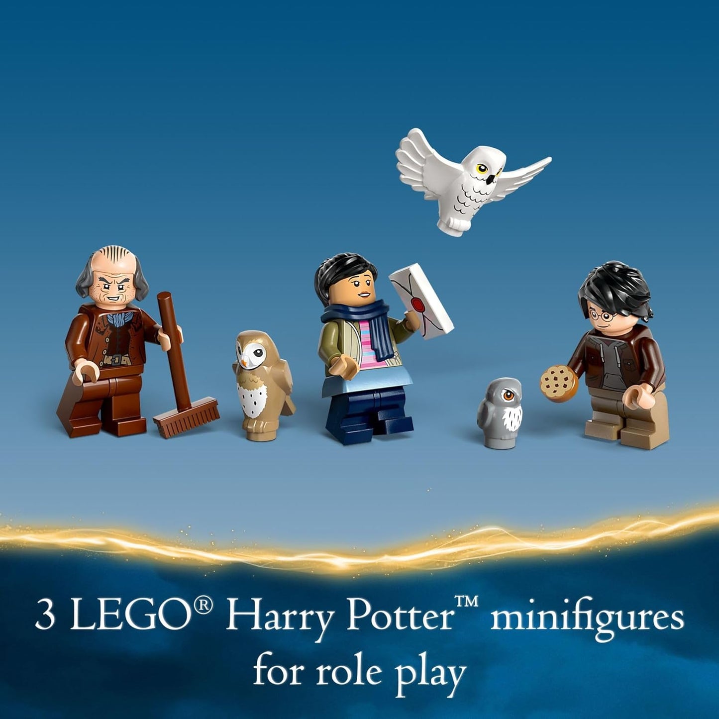 LEGO Harry Potter Castillo de Hogwarts con leonera, juguete de fantasía del mundo mágico para niñas y niños, juego de construcción del castillo de Harry Potter con 3 personajes, idea de regalo de