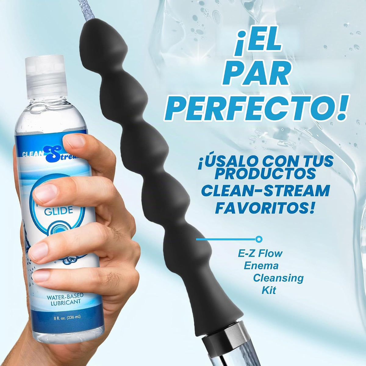 CleanStream Lubricante personal natural a base de agua, botella de...