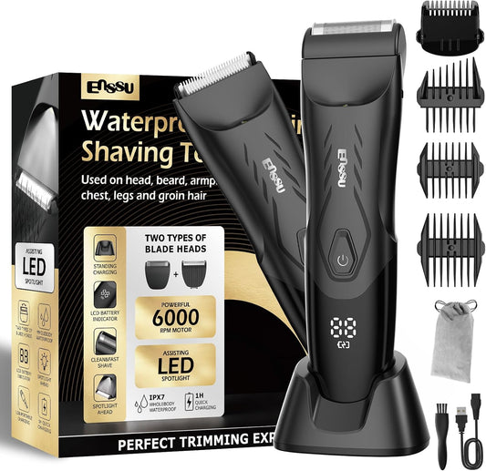 ENSSU Cortadora de pelo corporal 2 en 1 para hombres, recortadora d...