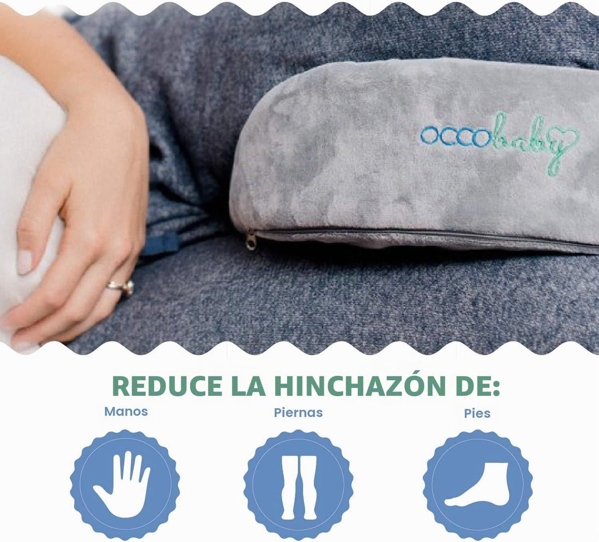 occobaby almohada de cuña para embarazo | Espuma de memoria, almoha...
