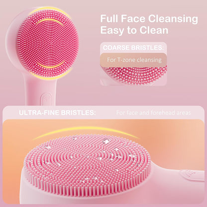 Cepillo de limpieza facial de silicona, limpiador facial impermeabl...