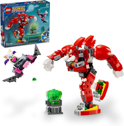 LEGO Sonic The Hedgehog, Set de Construcción de Mech Guardian de Knuckles, Juguete de Sonic para Niños, Figura de Acción de Knuckles Inspirada en Videojuegos con Esmeralda Maestra, Regalo de Juegos