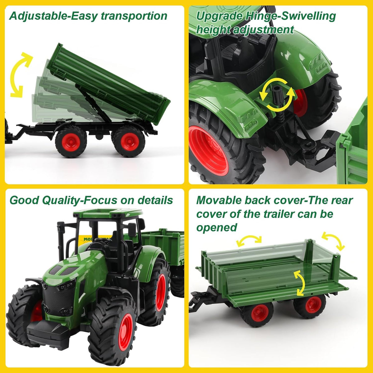 Peagprav Juego de juguetes de tractor de animales de granja - tract...