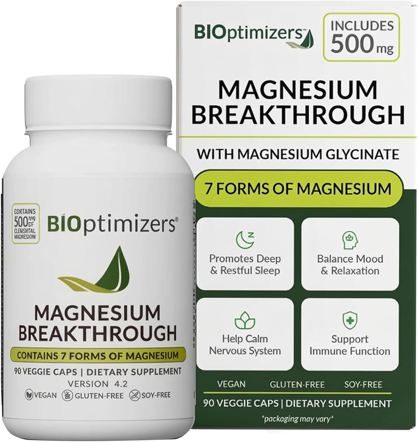 BIOptimizers Suplemento Magnesium Breakthrough con 500mg - 7 Formas...