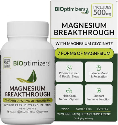 BIOptimizers Suplemento Magnesium Breakthrough con 500mg - 7 Formas...