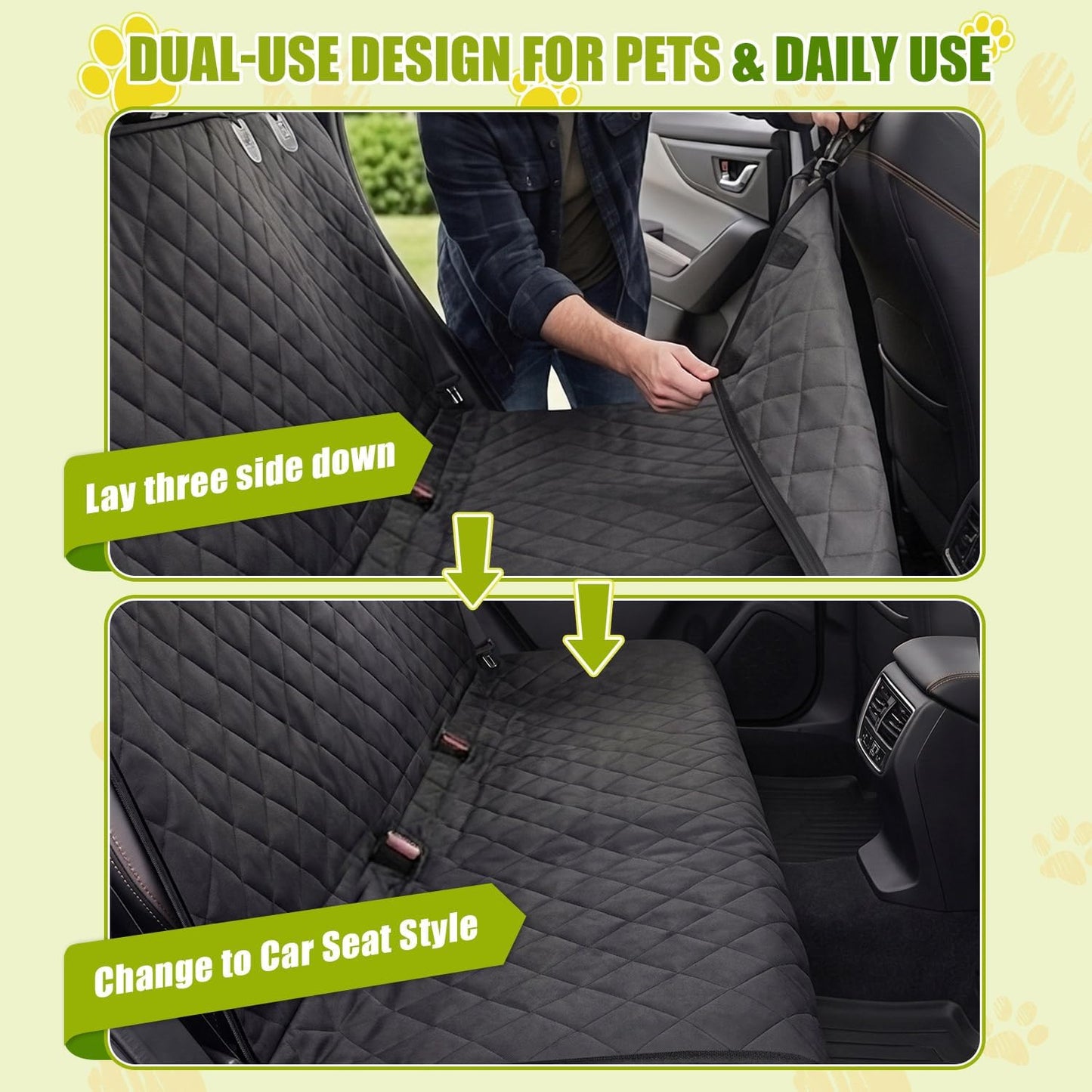 Funda de asiento de coche para perros, funda de asiento para perros...