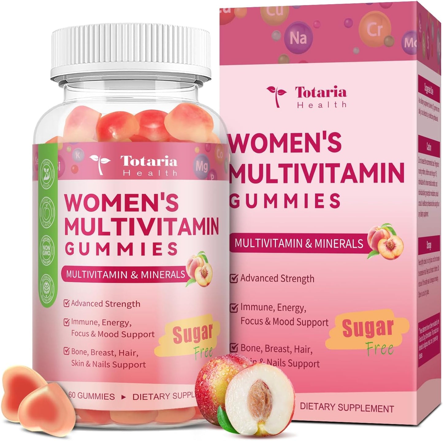 Totaria Gomitas multivitamínicas sin azúcar para mujeres mayores de...