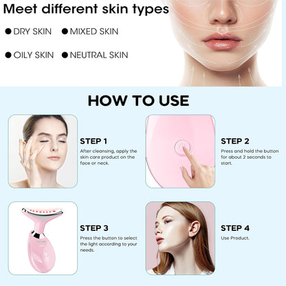 Masajeador Facial, Varita de Masaje Facial y de Cuello Portátil par...