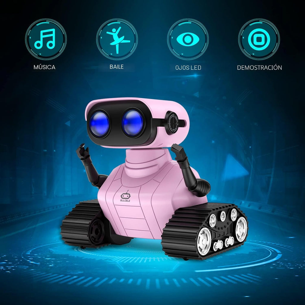 ALLCELE Robot de juguete para niñas, robot RC recargable para niños...