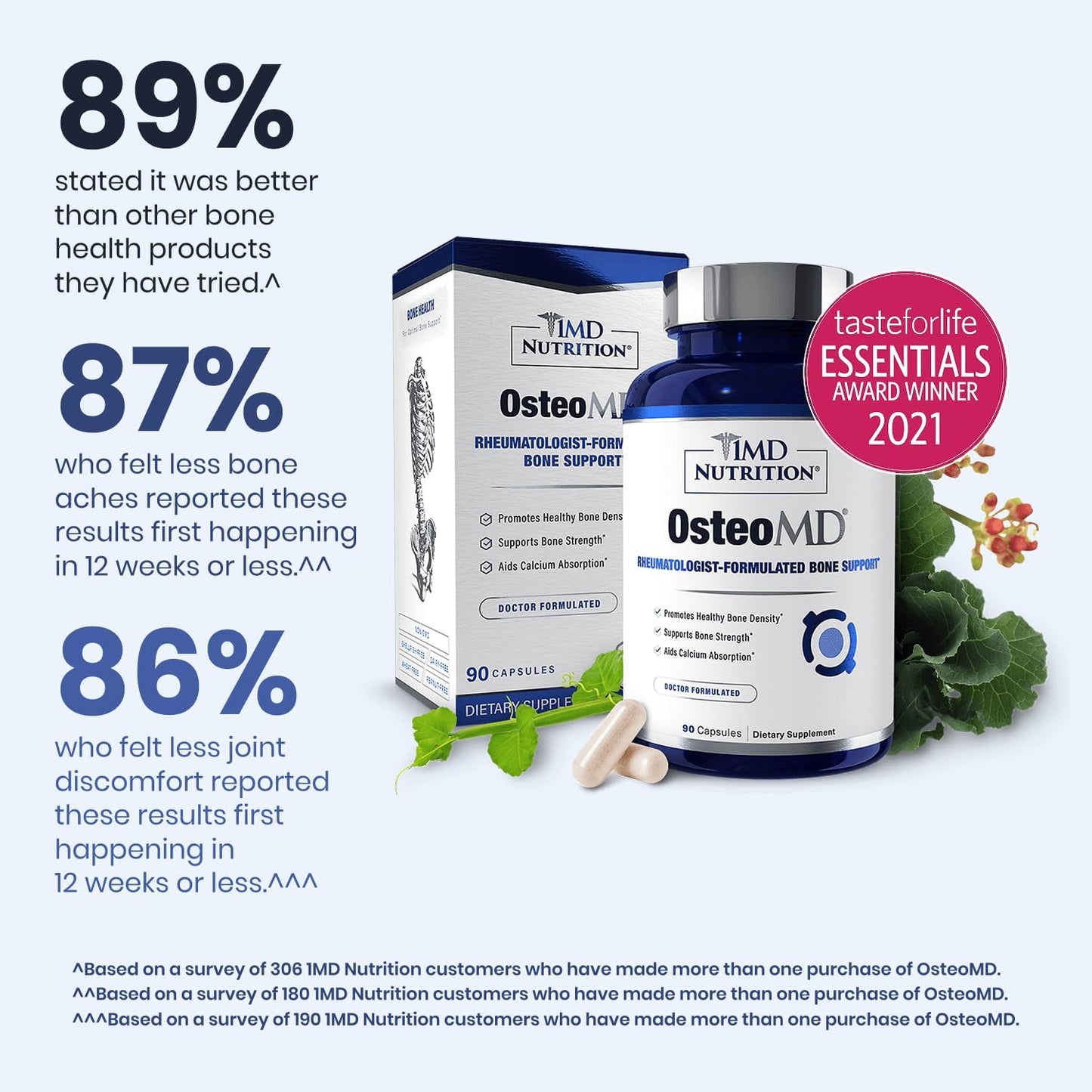 1MD Nutrition OsteoMD para un apoyo óseo integral | con hidroxiapat...