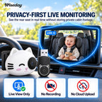 Wiseday Cámara de coche de bebé 2 en 1 y adaptador inalámbrico CarP...