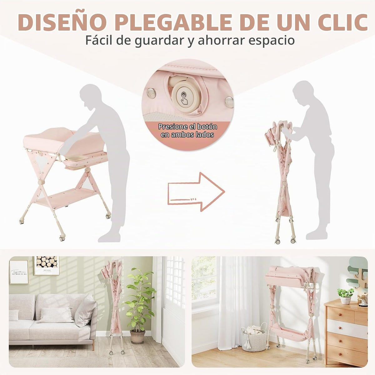 BABY JOY Cambiador portátil para bebé, estación de cambio de pañale...