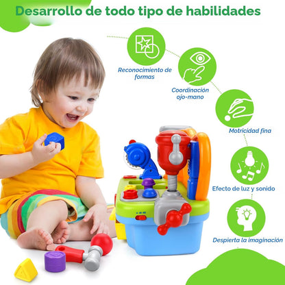 Juguetes ORWINE para niños de 1 año, banco de herramientas musical...