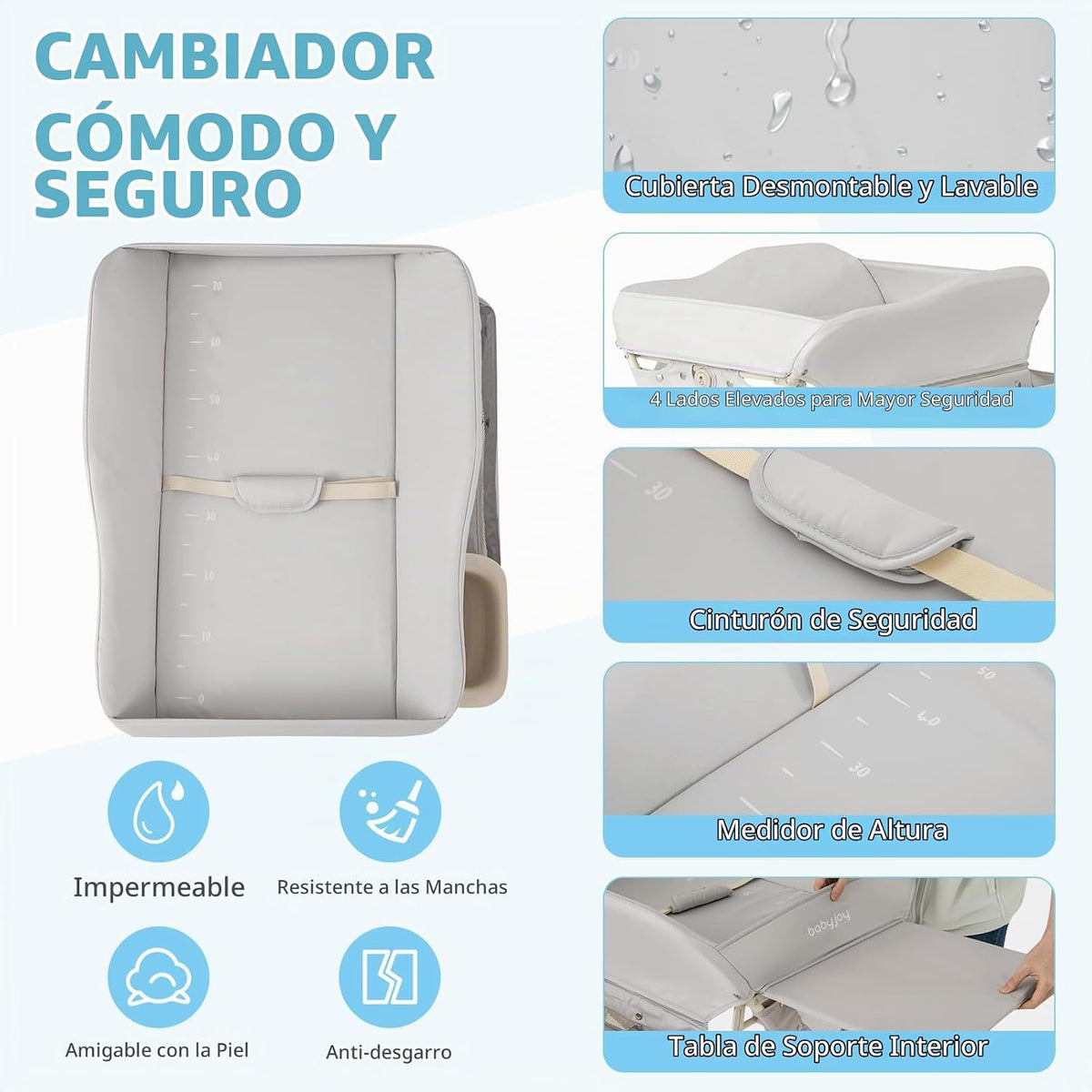 BABY JOY Cambiador portátil para bebé, estación de cambio de pañale...