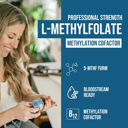 L Metilfolato 15mg Plus Metil B12 Cofactor \u2013 Alta Potencia, Fo...