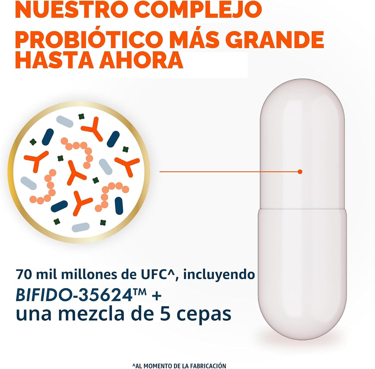 Align Probióticos, 70 mil millones de UFC, mezcla de 6 cepas, probi...
