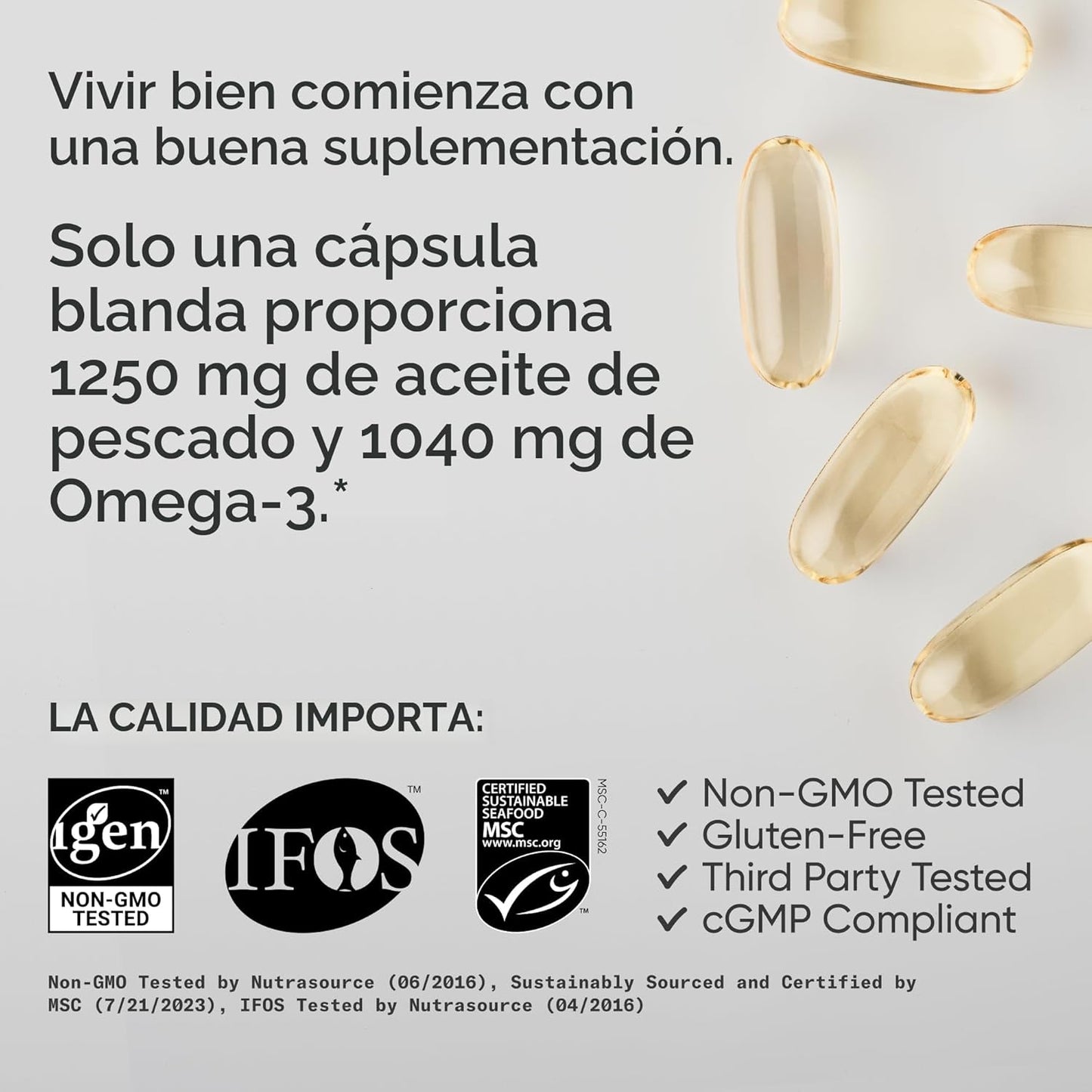 Sports Research® Omega-3 Aceite de Pescado 1250 - Suplemento de Ace...