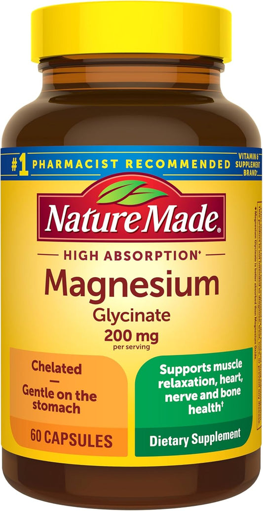 Nature Made - Glicinato de magnesio 200 mg por porción, suplemento...