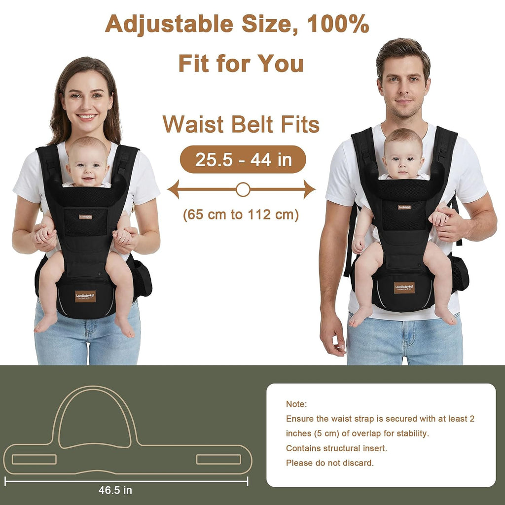 Luollabytel Portabebés ergonómico con asiento de cadera, recién nac...
