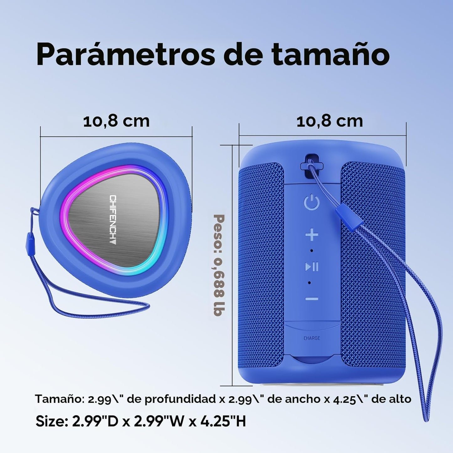 Altavoz Bluetooth portátil Esenciales para vacaciones en la playa:...