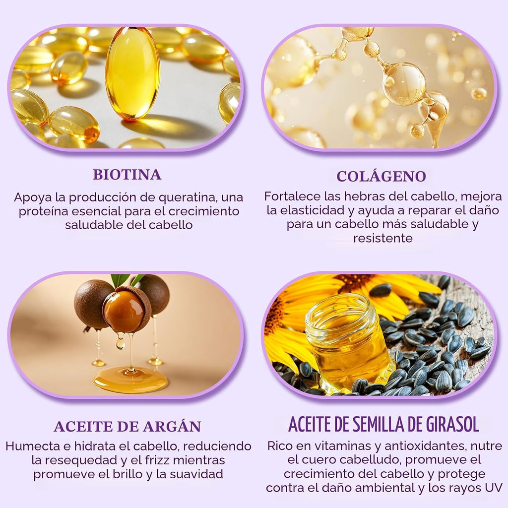 Champú y acondicionador de biotina para adelgazar el cabello para m...