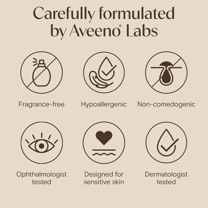 Aveeno Calm + Restore Limpiador espumoso para piel sensible, lavado facial diario que elimina suavemente el maquillaje y limpia la piel con avena calmante, altamisa y ácido hialurónico, sin fragancia