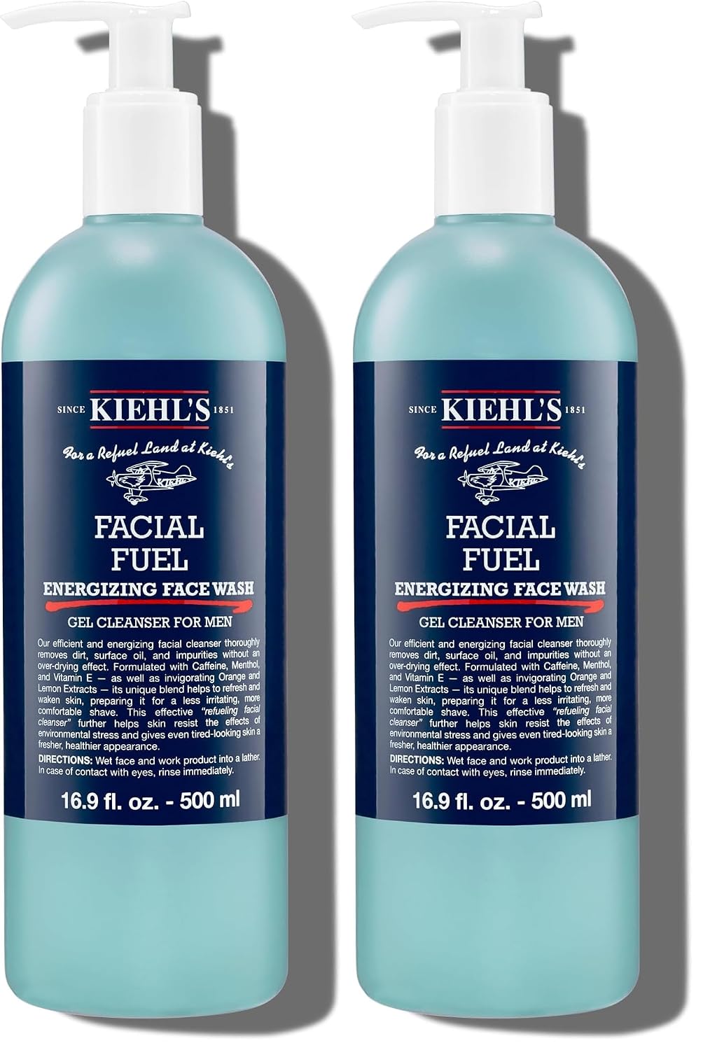 Kiehl's Limpiador facial Facial Fuel, gel refrescante y vigoriz...